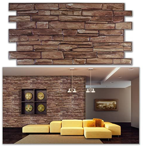 Grace Baltic - 4,9 m²/10 Stück Beste Qualität 3D Wandpaneele Wandverkleidung PVC-Verkleidung Wanddeko Wandtattoos elastisch 1mm Stärke Karelisch