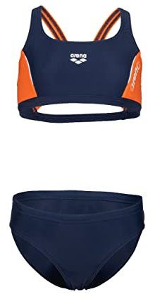 arena Mädchen G Thrice Jr Two Pieces R Bikini, Navy-Mango-White, 140 EU