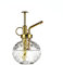 Eidoct Glas-Pflanzennebel-Sprühflasche, 16.5 cm, klares Glas, Wassersprühflasche mit goldfarbener Pumpe, kleine Gießkanne, Zimmerpflanze, klar + goldfarben