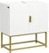 kleankin Mueble para Debajo del Lavabo Armario para Lavabo de Baño Moderno Armario Bajo con 2 Puertas y Patas de Acero Dorado 60x30x65 cm Blanco