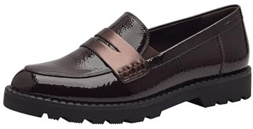 Tamaris Damen Slipper Vegan; Mocca PATENT, EU 41