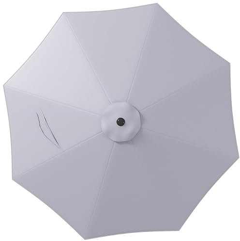 Outsunny Toldo de Recambio de Sombrilla de 3 m Toldo de Repuesto para Sombrilla de Patio con Ventilación Superior Cubierta de Repuesto para Parasol de Poliéster para Exteriores Gris