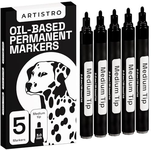 Artistro 6 pack oil paint pens Medium black