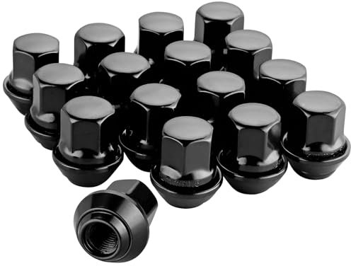 eSynic Set di dadi per ruote per Ford Professional, 16 pezzi, M12 x 1,5, dadi esagonali di bloccaggio da 19 mm, in acciaio dolce, rondella conica per Ford Focus, Fiesta, Mondeo, Kuga, KA ecc