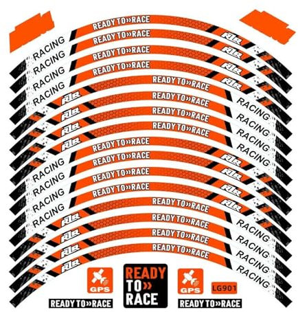 Per KTM 1190 125RC 390 790 990 890 1290 Super Duke R 17″ Cerchio Adesivi Cerchio Decalcomanie Riflettenti Nastro Strisce (Colore : 1a, Size : Normalcy)
