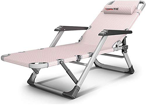 Generisch Zero Gravity Liege, verstellbare Liege, Outdoor-Liege, zusammenklappbares Campingbett, zurücklehnbar und atmungsaktiv für Camping, Schwimmbad, Strandstützen, Pink_178 x 25 x 67 cm (Pink