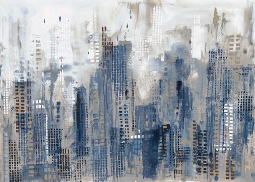 Rasch Tapete 360837 - Fototapete auf Vlies mit der Skyline von New York in Blau, Braun und Weiß aus der Kollektion Magicwalls - 2,65 m x 3,71 m (LxB)