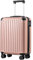 COOLIFE Cabin Suitcase 55X40X20cm for EasyJet Airlines Carry on Cabin Luggage Hard Shell Suitcase Lightweight with TSA Lock and 4 Dual-Spinners Wheels (Rose Gold, 55 x 40 x 20cm)