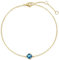 FANCIME Solide 14 Karat 585 Gold Armband für Damen mit Echt Natürlich Topas Anhänger Charm Bracelet Minimalistisch Geschenk Schmuck für Damen Mädchen, Verstellbar Armkette: 17 + 3 cm