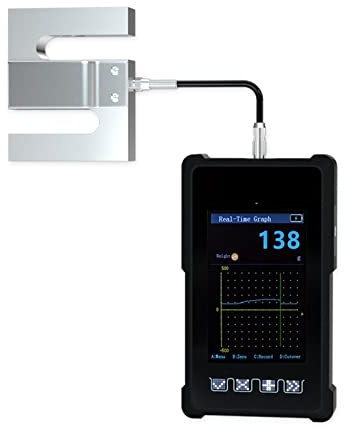 Dinamometro portatile portatile Display digitale Grado industriale Alta velocità di acquisizione 2000HZ Cella di carico esterna tipo S - Misuratore di tensione digitale(1000KG)