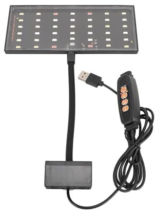 Dimmbare Aquarium-Klemmleuchte, USB-betriebene LED, 10 Geschwindigkeiten, Helligkeit, Zeitsteuerung, Clip-On-Aquariumleuchte für den Innenbereich, Bequeme Bedienung und