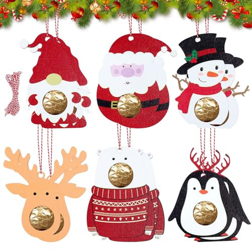 Decorazioni Natalizie, 12 Pezzi Portafoto Natale Addobbi Natalizi, Decorazioni Albero Di Natale, Addobbi Albero Di Natale, Regalo di Natale In Legno per Decorazioni Albero di Natale Decorazioni Casa