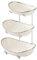 AYES Fruit Bowl, 3-Tier Large Ceramic Fruit Basket with Metal Stand Tiered Decorative Space Saver Fresh Fruit Serving Bowls for Kitchen Countertop Tabletop Parties Display (Silver 3-Layer)