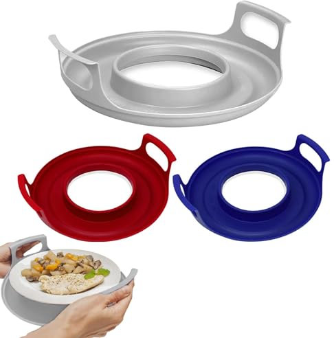 1/3pc Microwave Bowl Holder - Microwave Plate Tray with Handles | Microwave Dishes Bowls Holder | Microwave Cool Caddy with Handles | Food Tray Holders for Hot Cold Bowl Plates