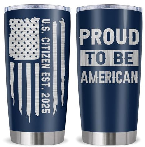 Ladyhold Proud To Be an American, Patriots Gifts for Men, Patriotic USA Republican Gifts, US American Citizenship Flag Gift Tumbler 20Oz