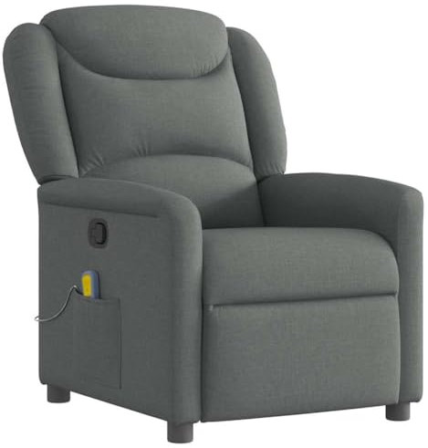 vidaXL Massagesessel Dunkelgrau Stoff, Massage TV-Sessel, Sessel mit Massagefunktion, Fernsehsessel, Massage Fernsehsessel, TV-Sessel, Sessel