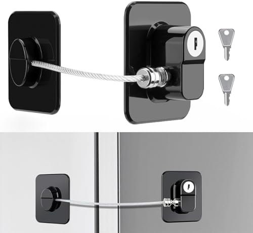 Cerradura para frigorífico, cerradura para nevera con llave, cerradura de ventana, cerradura de seguridad infantil para armario, cajón, frigorífico, cerradura autoadhesiva para armario (2 Pcs) (2 Pcs)