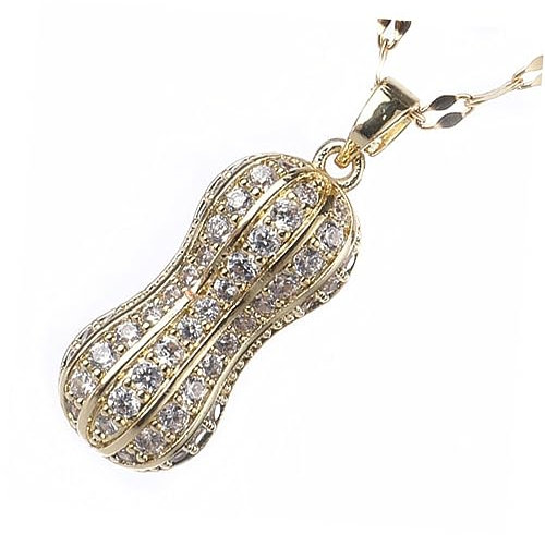 BESTYASH Collana Con Pendente Forma Di Arachide Incastonato Di Perle Per Donne Accessorio Chic Per Occasioni Speciali e Regali Di