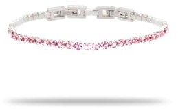FREDDY Bracciale Donna Tennis Rosa Acciaio Inossidabile - Doppia Chiusura - Idea Regalo Alta Qualità - Modello FJ-20095
