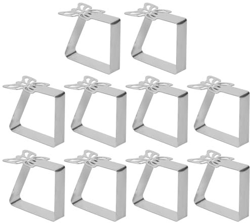Tischtuchklammern Edelstahl, 10 Stück Tischabdeckungsklemmen Schmetterlinge, Wetterfeste Tischdeckenhalter Draußen Drinnen Gartentisch Esstisch Restaurant Party Hochzeit Weihnachten