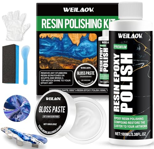 Polerpasta för epoxiharts, polermedel, poleringssats för harts, poleringskomponent för epoxiharts, innehåller polermedel, perfekt för att ta bort repor på ytan av epoxihartsytor