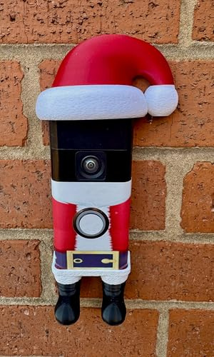 Ellis Graphix Christmas Santa Hat, Vinyl Skin ans Boots decoration for Ring Battery Video Doorbell 2004 to Present