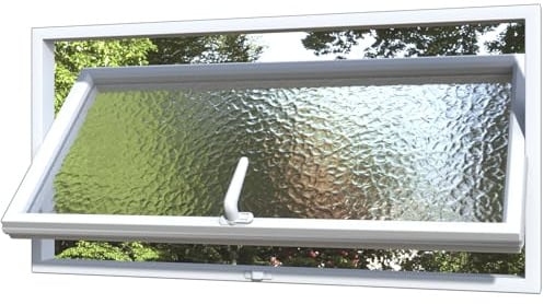 Finestra rettangolare in metallo, finestra girevole a 360° con vetro di sicurezza e maniglie, finestra a incasso per ventilazione come ricambio per bagno, cucina, soggiorno, cantina (WHITE-A80×40)