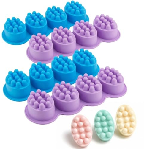 16 Pz Stampi per Sapone da Massaggio, Stampo in Silicone per Sapone | Sapone Silicone Fatto Casa, Stampo per Sapone Ovale, Stampo per Sapone per Pettine per Capelli, Fai Da Te, Candele