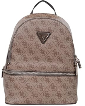 GUESS Rucksack Follie Travel Small Backpack Latte Logo beige