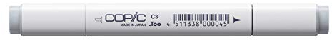 COPIC Classic Marker Typ C - 3, cool gray No. 3, professioneller Layoutmarker, mit einer breiten und einer feinen Spitze