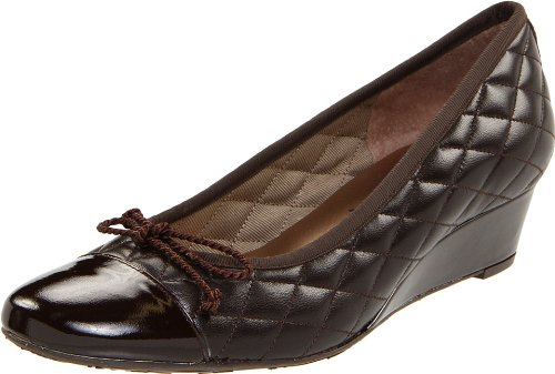 French Sole FS/NY Damen Deluxe Pumps, Braunes Lack/braunes Kalbsleder, 42 EU