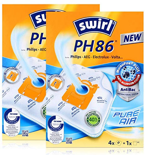 SWIRL pH86 8 sacs pour aspirateur philips performer fC 9150–9199 -
