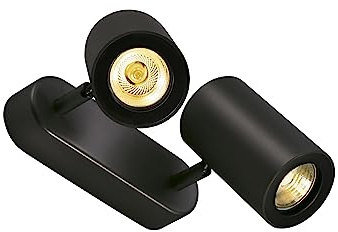SLV Wall and Ceiling-Mounted Light Enola_B / Internal Ceiling and Wall Illumination, Surface-Mounted Light, Wall-Mounted Light, Ceiling Spotlight / GU10 50W Black