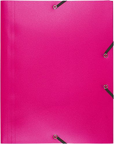 Exacompta - Réf. 55920E - 1 chemise à élastiques économique - pochette 3 rabats - en polypropylène opaque - dimensions 24 x 32 cm pour documents au format A4 - couleur fuchsia