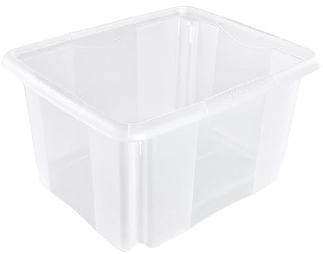 keeeper Aufbewahrungsbox mit Dreh-/Stapelsystem, 41 x 34,5 x 22 cm, 24 l, Emil, Transparent