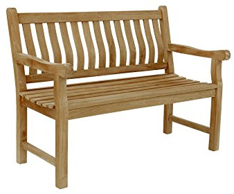Beho Natürlich gut in Holz Gartenbank Pica Ergo-Bank 120 cm Teakholz Selected Kernholz unbehandelt zusammengebaut