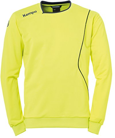 Kempa Herren Curve Trainingstop Langarmshirt, Fluo Gelb/Deep Blau, 4X_l