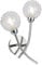 UKEW Modern 2 Way Wall Lamp - Bedside LED Lights Double Twin Chrome Arm Glass Mesh Wire Ball Shades for Lounge Living Room