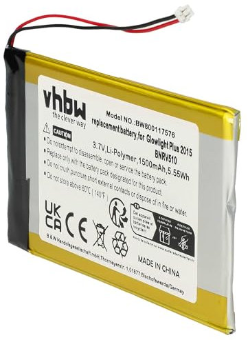 vhbw 1x Batterie Compatible avec Barnes & Noble Nook Glowlight Plus 2015 liseuse e-Book Reader (1500mAh, 3,7V, Li-polymère)