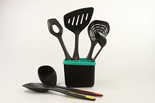TUPPERWARE Cuiller à mélange + Louchette + Spatule large + Pot 1,0 L + Ècumoire