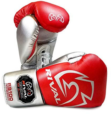 Rival Boxing Handschuhe RS100 Rot Silber Professionelles Sparring-Training Workout (473 g)