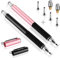 MEKO Universal-Eingabestift, [2-in-1 Precision Serie] Disc Stylus Touchscreen Stifte für alle kapazitiven Touchscreen, Handys, Tablets, Laptops, Bundle mit 6 Ersatzspitzen – (2 Stück, schwarz/rotgold)