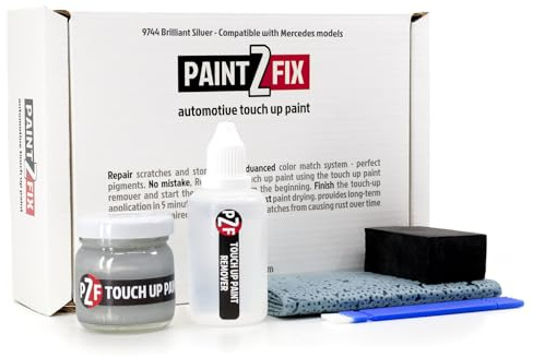 PAINT2FIX 9744 Brilliant Silver (Brillantsilber) Kratzerreparatur- und Ausbesserungslack-Set für Mercedes