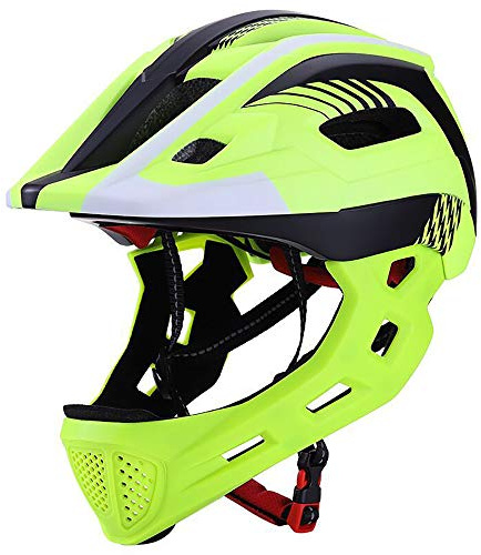 Adult Helmets Kinder Fahrradhelm Leicht Integralhelm Kinder mit Abnehmbaren Kinnschutz Visier Kinder Downhill Helm für Balance Bike Scooter Roller Skates