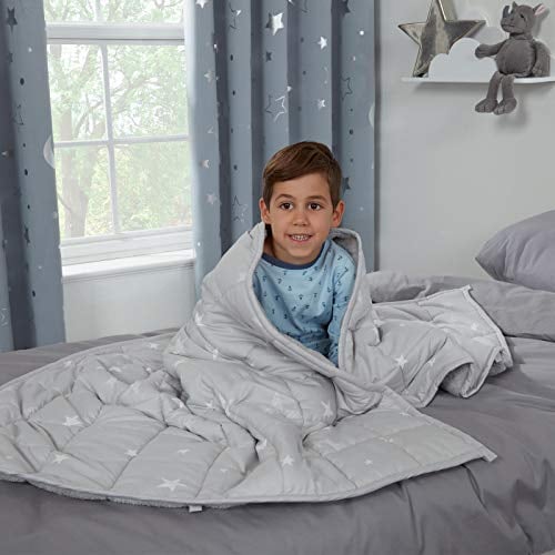 Dreamscene Star Teddy Fleece Weighted Blanket, Soft Fluffy Quilted Throw, Silver Grey, 100 x 150cm - 3kg (Disclaimer:Only suitable for age 3+years)