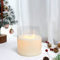JHY DESIGN Flammenlose Glaskerzen 3 Dochte, Glaszylinder LED-Kerzen mit 6-Stunden-Timer-Funktion Elektrische Kerze Batterie Tischkerzen für Dekoration Wohnzimmer Schlafzimmer (Weiß)