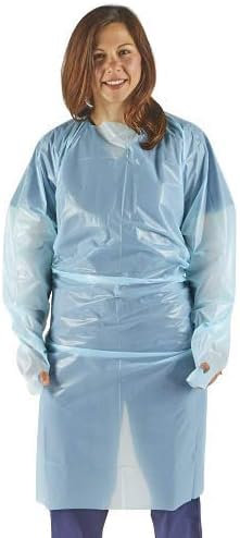 x200 Long Sleeve Medical Isolation Gowns with Thumb Loop GENERISE Fluid Resistant Disposable Gowns - Suitable for Both Staff & Patient Use