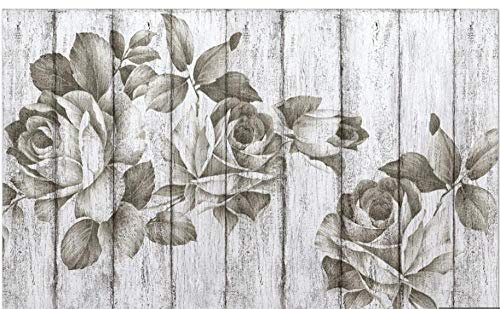 Papier Peint 3D Intissé Murales Gris Grain De Bois Géométrique Rose Vintage Papier Peint Panoramique Tapisserie Peinture Poster Photo 430x300cm