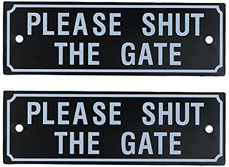 AB Tools 2PK Please Shut The Gate Home Gate Garden Fence Sign