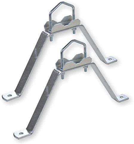 Erwin Weiß GmbH 2-teiliges Mauerhalter Set mit 17cm Wandabstand I Halterung für Rohre bis 60mm Durchmesser I Wandhalterung für Mast & Satellitenschüssel I Wandabstandshalter aus verzinktem Stahl